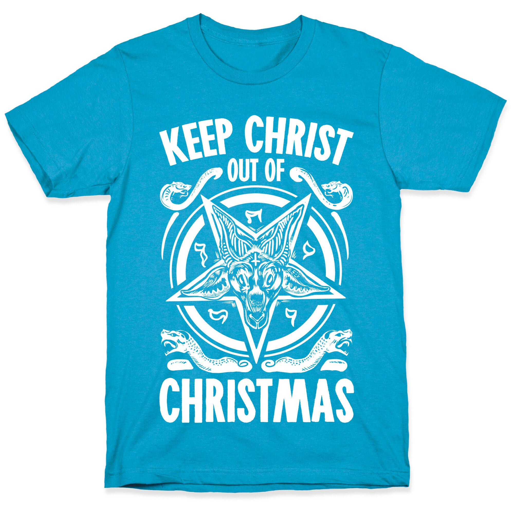 Keep Christ Out of Christmas Baphomet  Unisex Triblend Tee